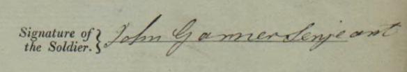 John Garner Signature on Discharge Papers 24 Aug 1824